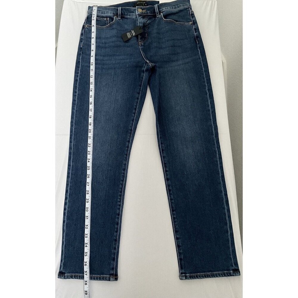 ANN TAILOR Women’s Sculpting Pocket Mid Rise Tapered Jeans In Classic Índigo W - Picture 8 of 14